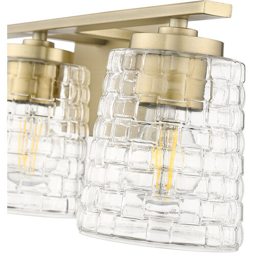 Saben 3 Light 23 inch Vintage Brass Bathroom Vanity Light Wall Light